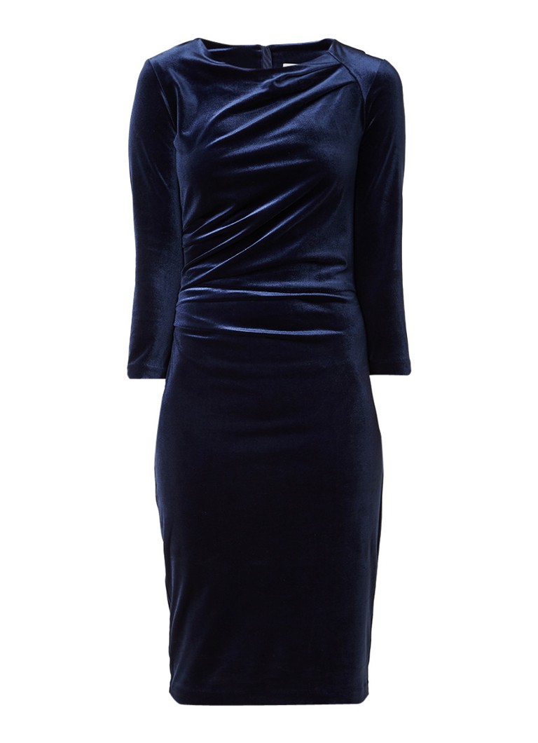 InWear Nisas midi-jurk van fluweel donkerblauw