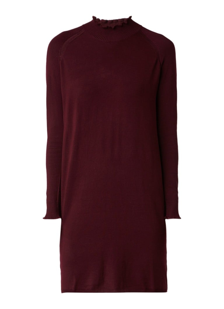 InWear Kato fijngebreide trui-jurk met subtiele col aubergine