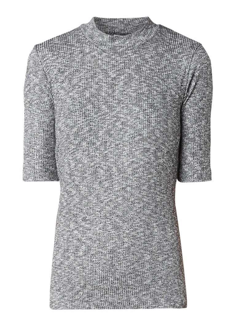 InWear Top in mÃªlÃ©e met col blauw