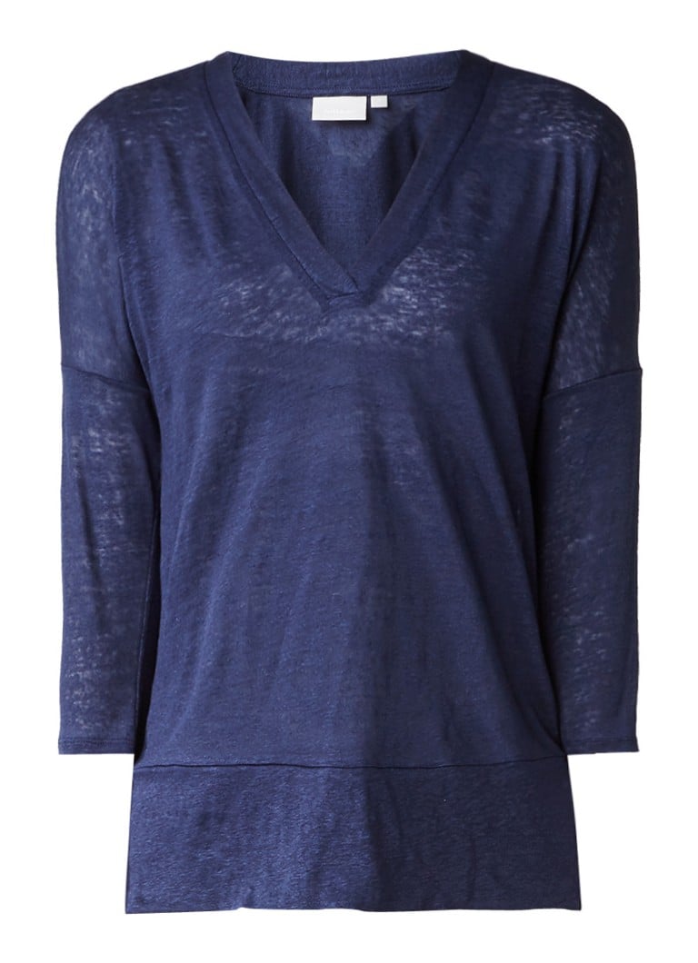 InWear Yori oversized top van linnen blauw