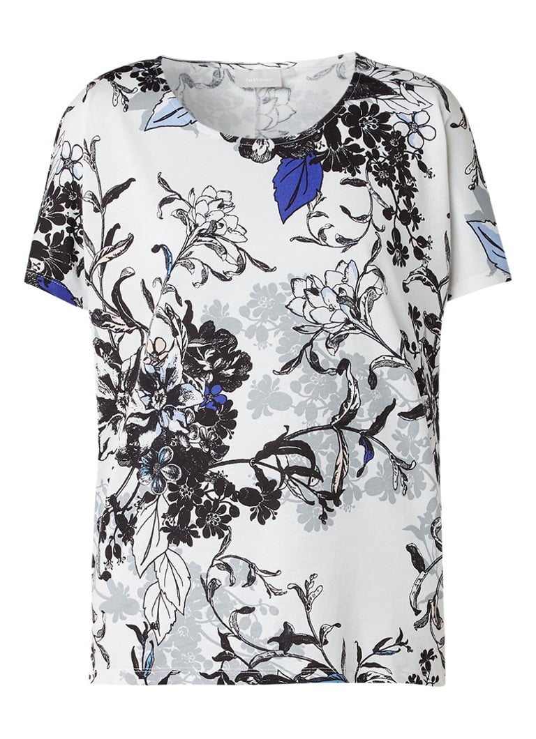 InWear Top met vleermuismouwen en bloemenprint blauw