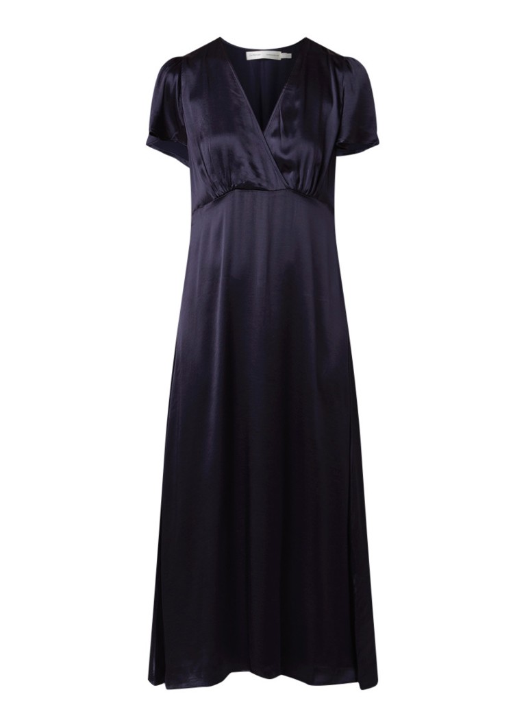 InWear Zintra maxi-jurk van satijn donkerblauw