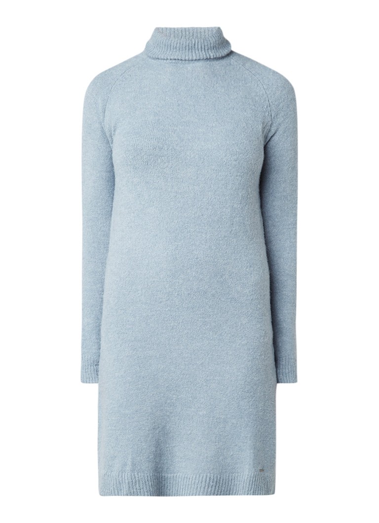 Pepe Jeans Amanda midi trui-jurk in alpaca wolblend lichtblauw