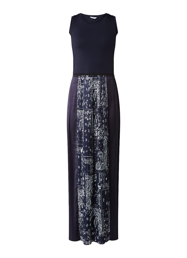 Liu Jo Maxi-jurk met plissé en paisleyprint donkerblauw