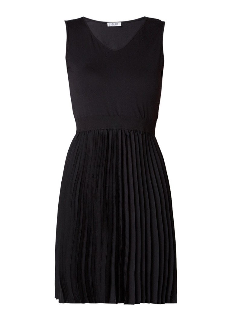 Liu Jo A-lijn jurk met plissÃ© contrast zwart