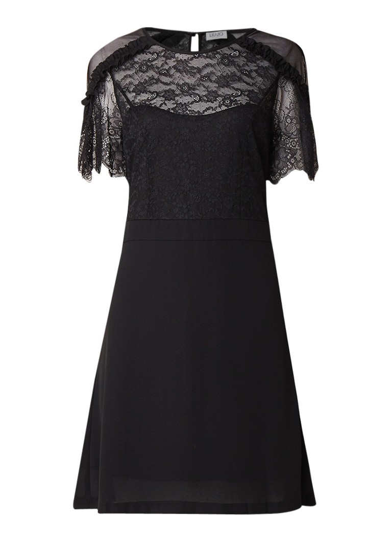 Liu Jo Mini-jurk met inzet van kant zwart