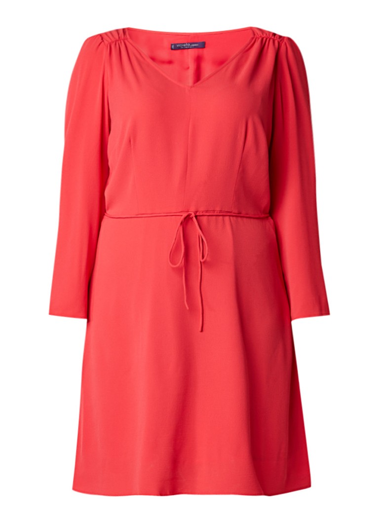 Mango Resort2 tuniekjurk van crêpe met strikceintuur donkerroze