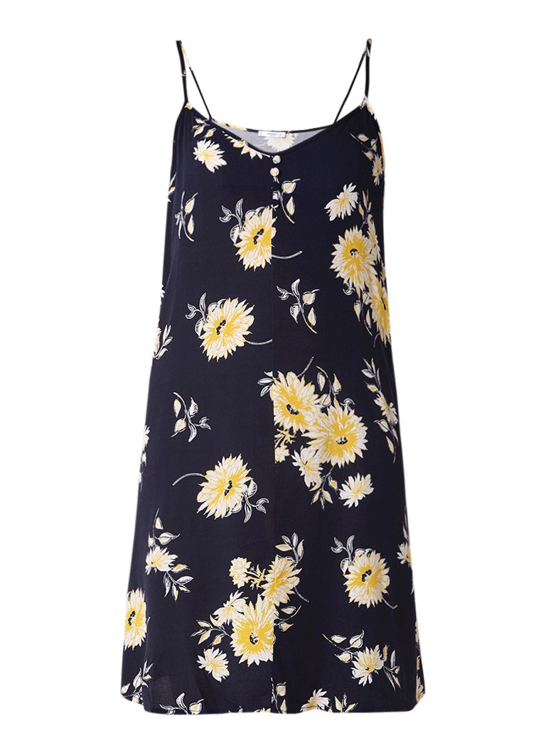 Mango Chiara midi-jurk met dessin en spaghettibandjes royalblauw