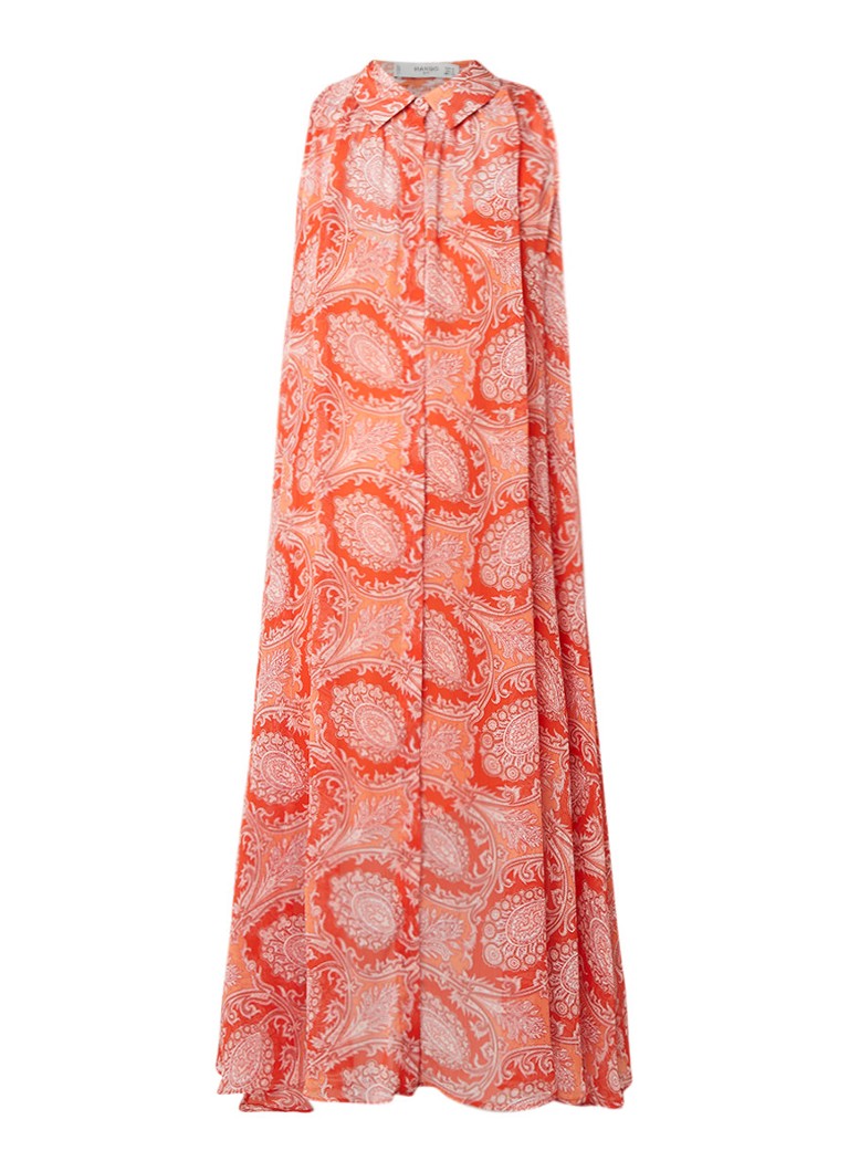 Mango Bengala maxi-jurk met paisleyprint oranje