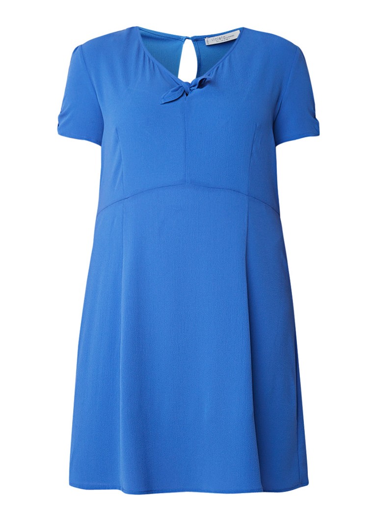 Mango Cachi jurk van crÃªpe met strikdetail royalblauw