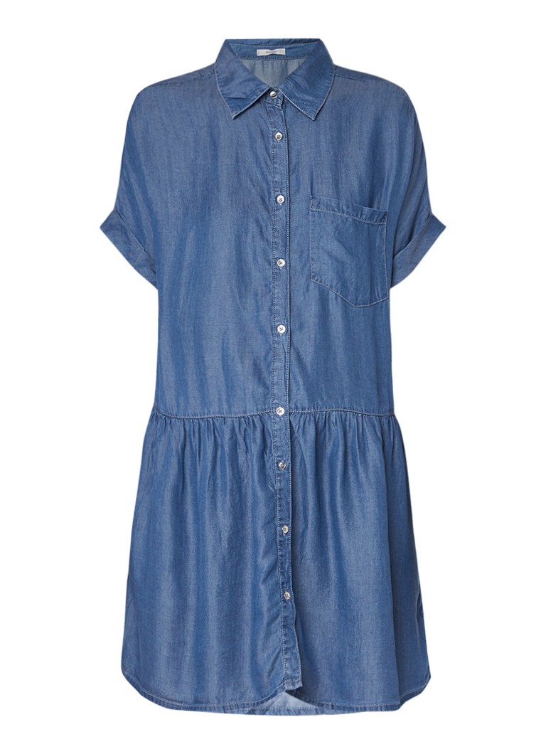 Mango Camisero midi blousejurk van lyocell indigo