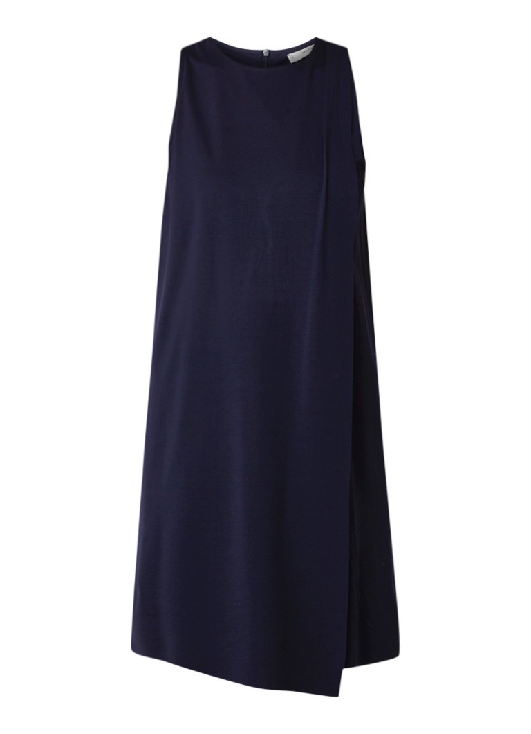 Mango Diagonal straight fit mini-jurk met overslag donkerblauw