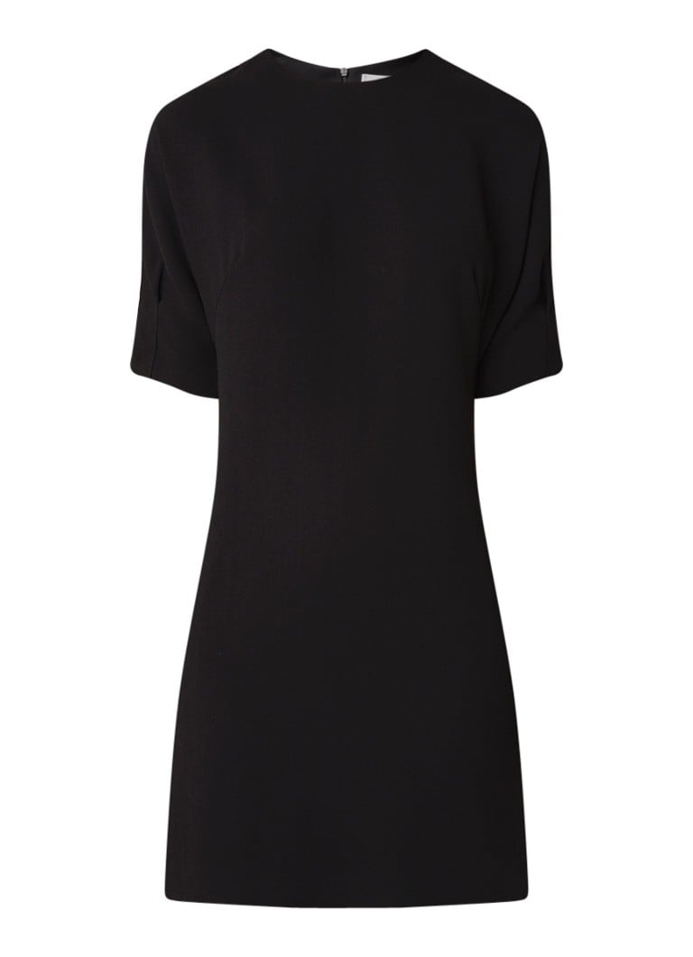 Mango Grapo loose fit mini-jurk met halflange mouw zwart