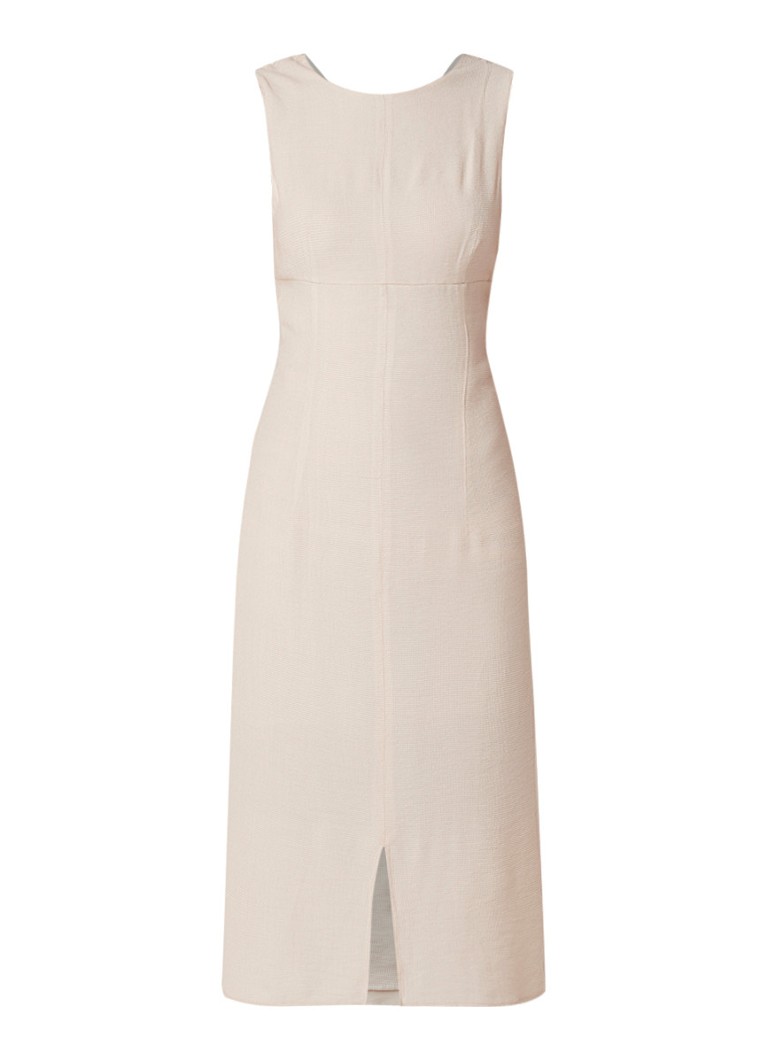 Mango Ele jurk met cut-outs en micro wafelstructuur beige