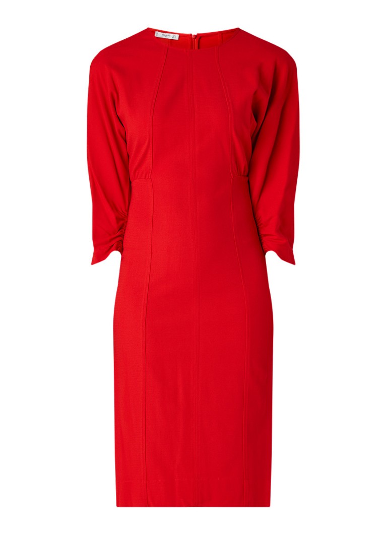 Mango Star midi-jurk met vleermuismouw rood