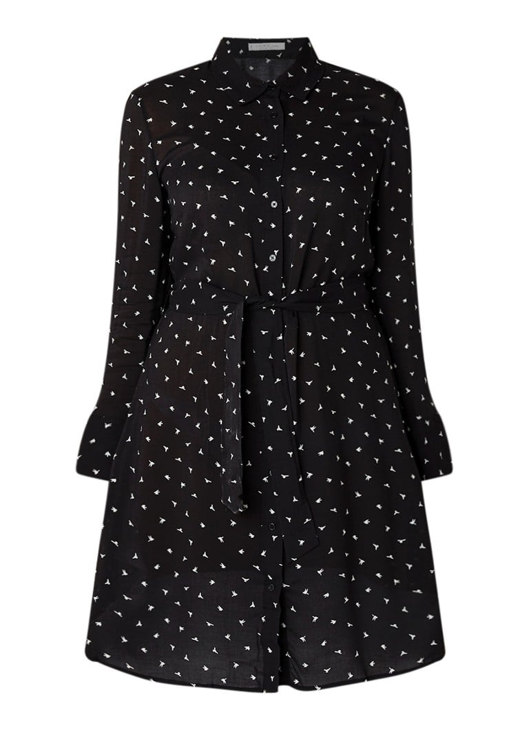 Mango Paloma semi-transparante blousejurk met strikceintuur zwart