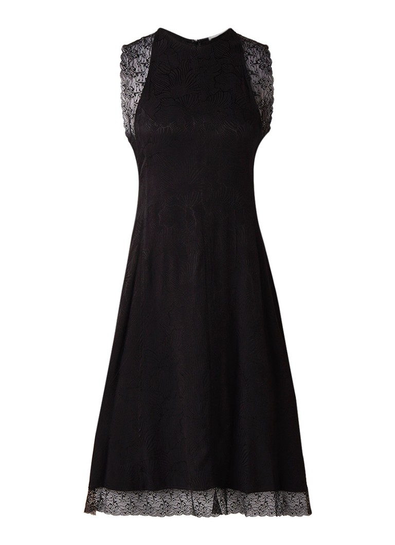Mango Liona midi-jurk met details van kant zwart