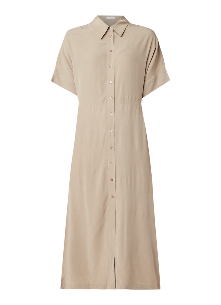 Mango Lari blousejurk met steekzakken beige
