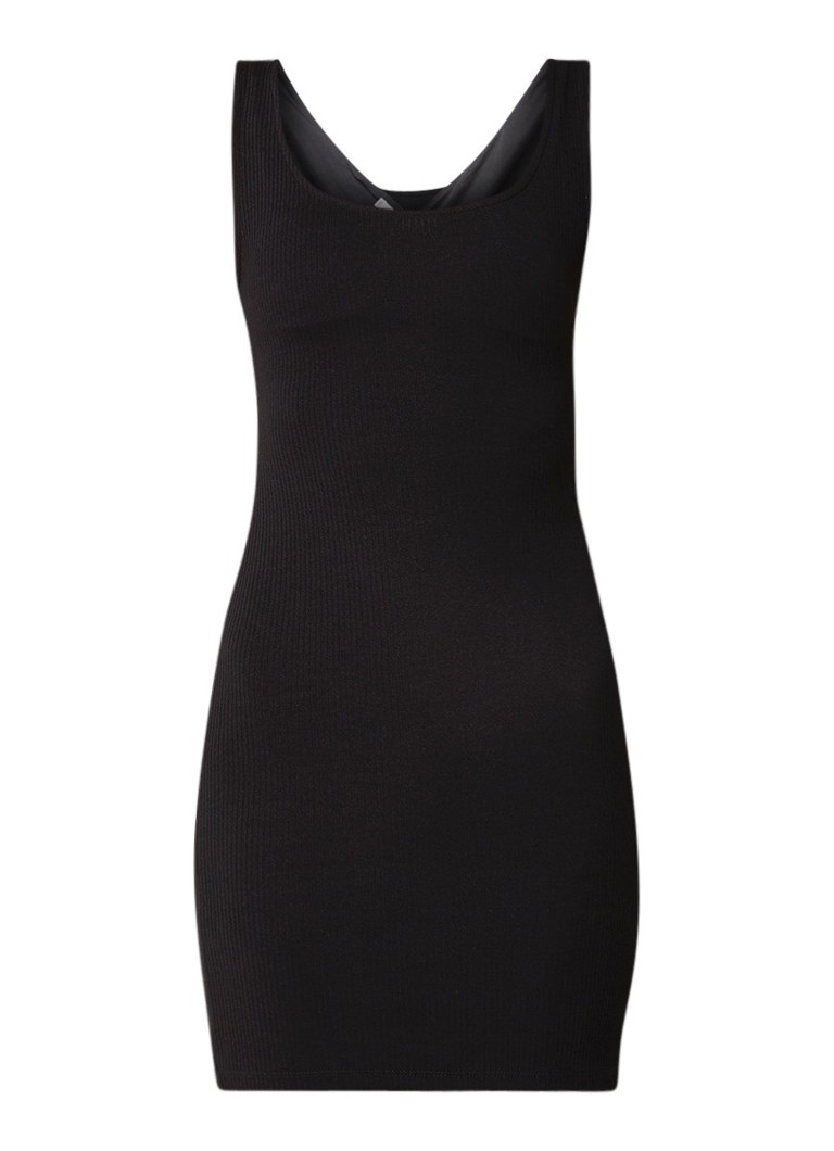 Mango Nuvertu mini-jurk met rugdecolleté zwart