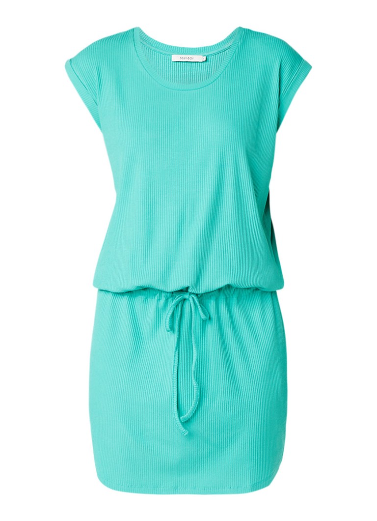 Sissy Boy Joanne jersey jurk met trekkoord in taille turquoise