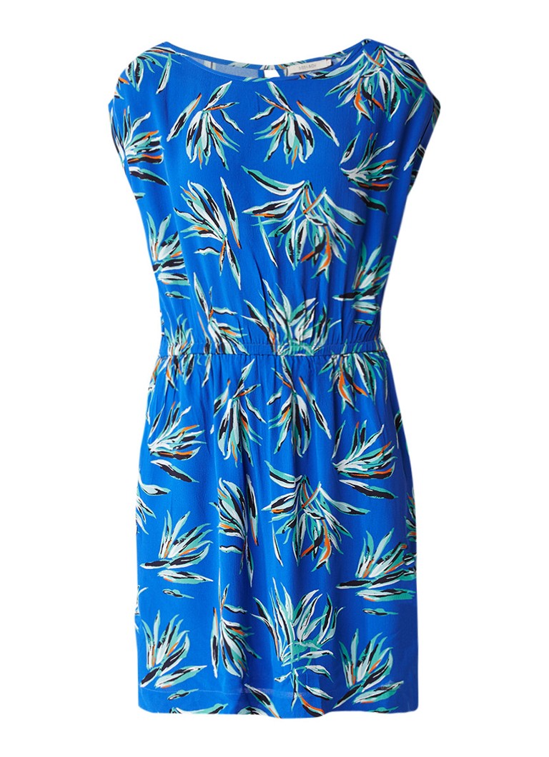 Sissy Boy Jorien jurk met palmdessin blauw