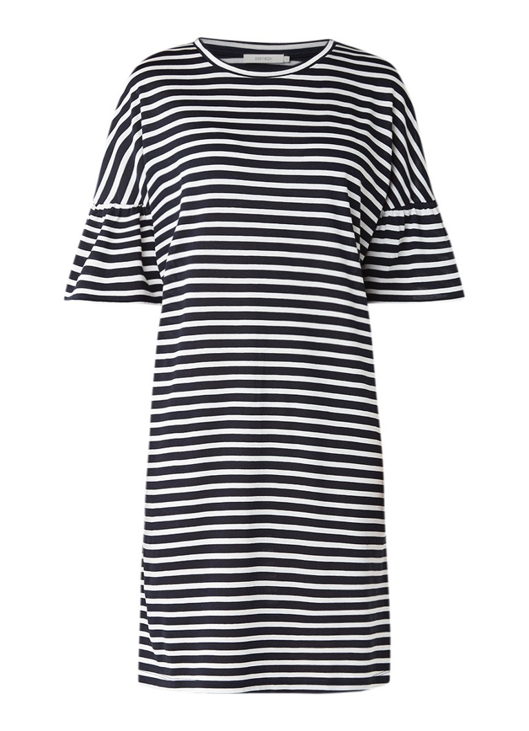 Sissy Boy Jelsbet T-shirt jurk met streepdessin donkerblauw