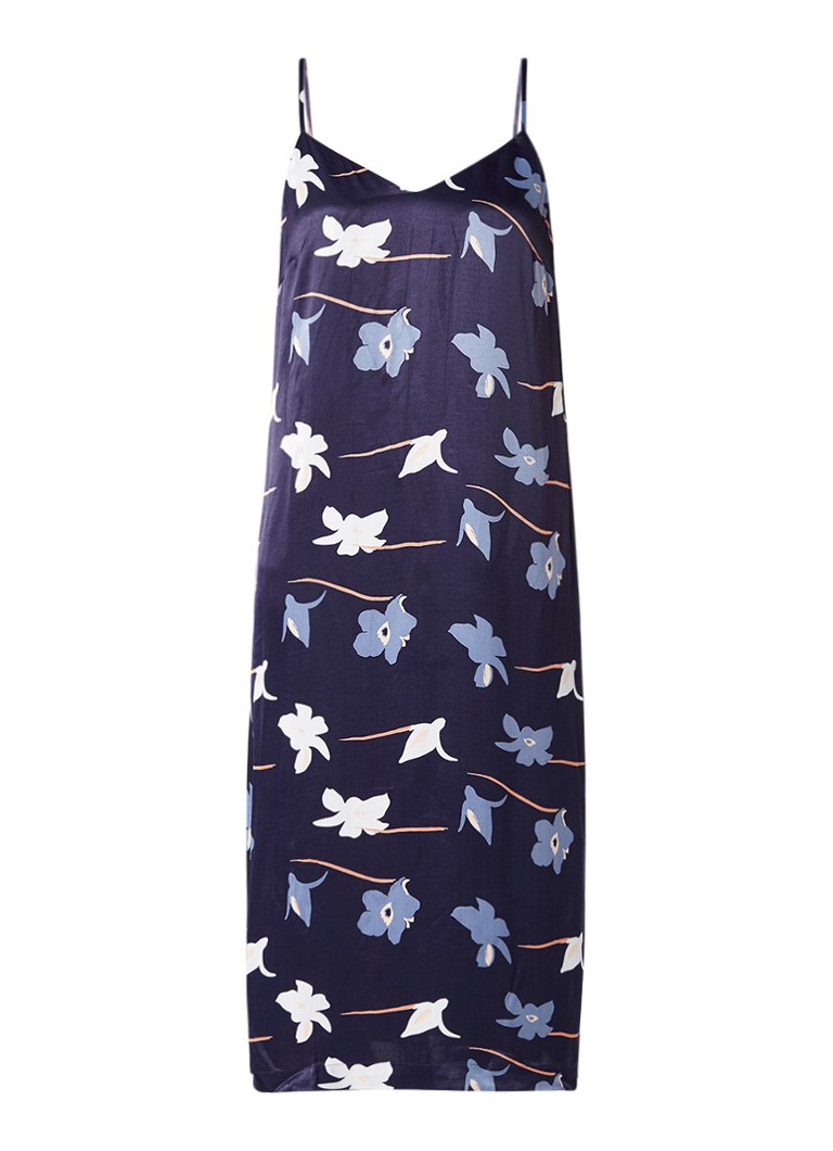 Sissy Boy Jones slipdress met dessin donkerblauw