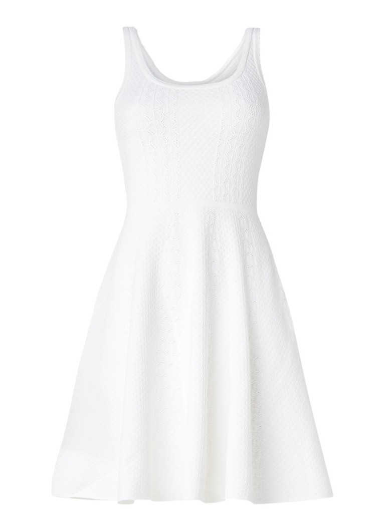 Claudie Pierlot Monalisa A-lijn jurk met jacquarddessin gebroken wit