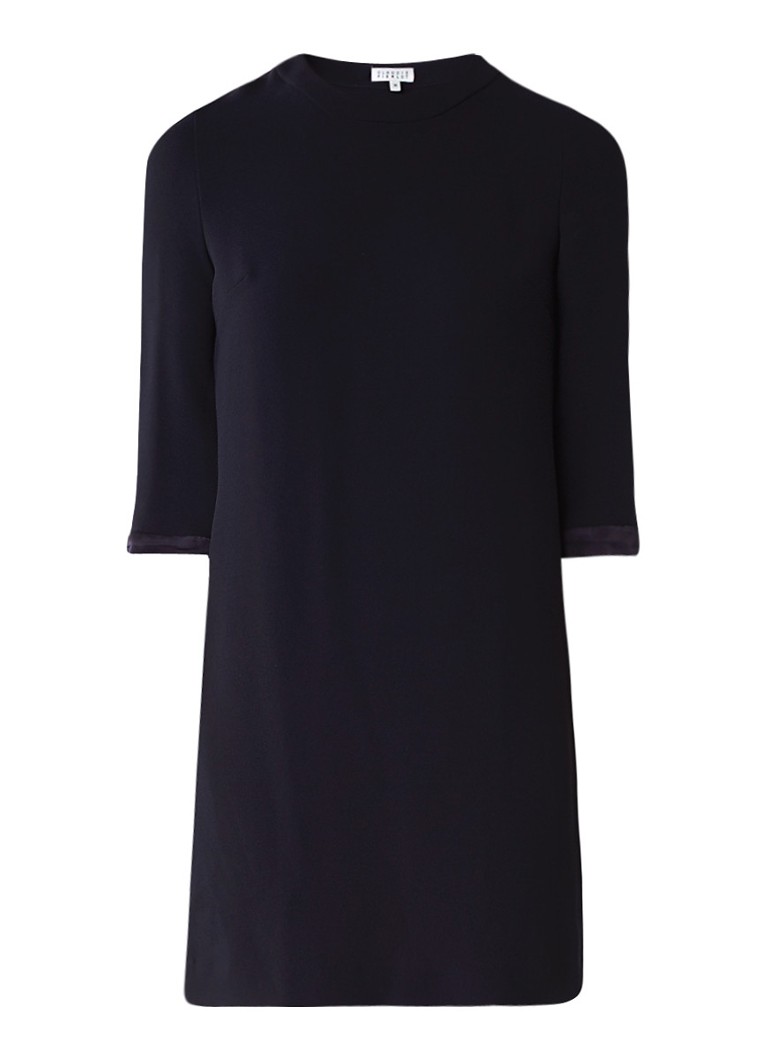 Claudie Pierlot Ribambelle jurk met geplisseerd achterpand donkerblauw