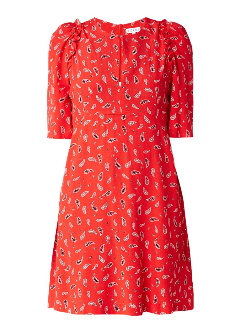 Claudie Pierlot Ravie A-lijn jurk met paisleyprint rood