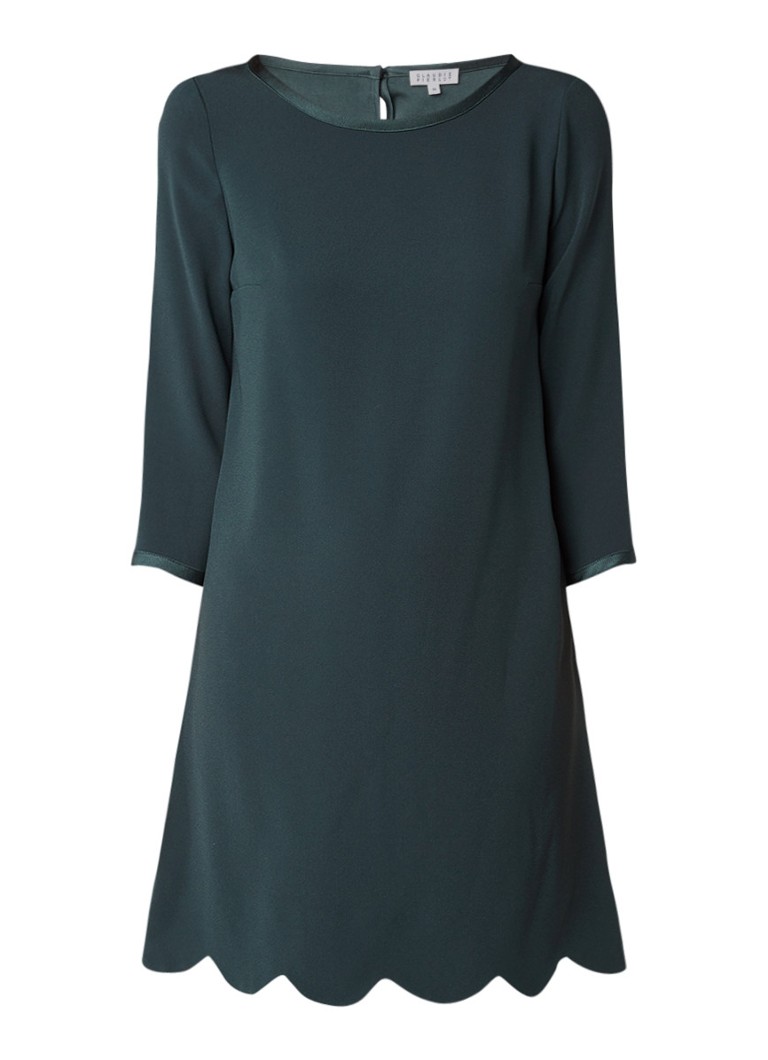 Claudie Pierlot Ribbon A-lijn jurk met golvende zoom donkergroen