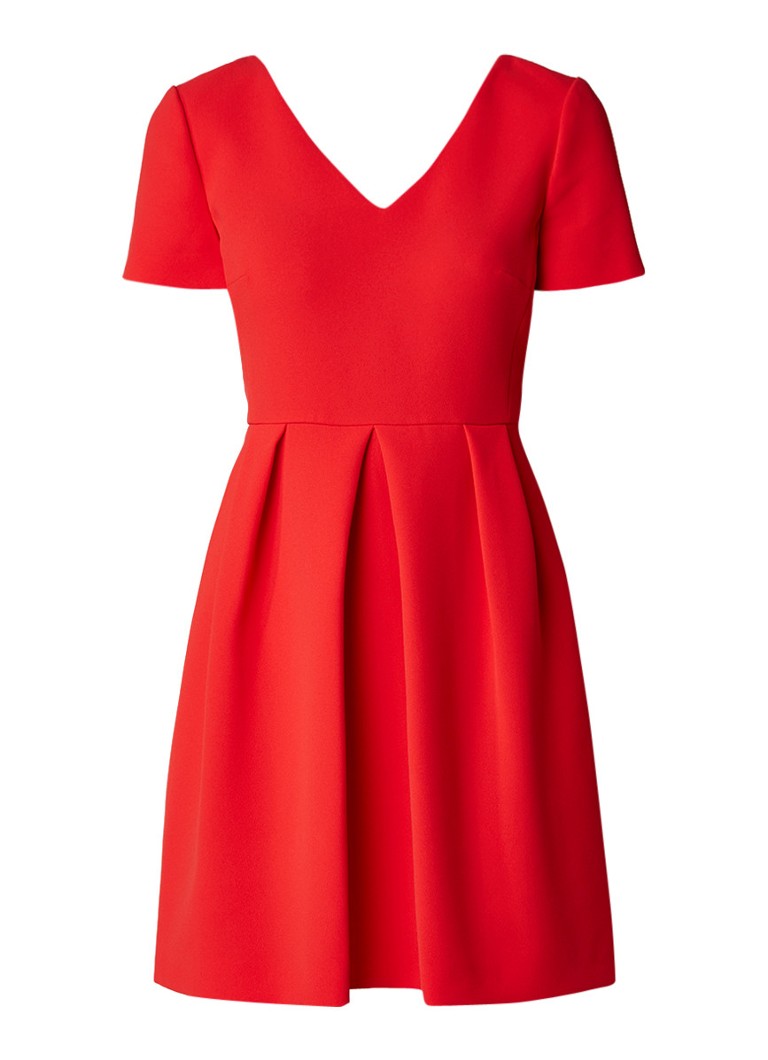 Claudie Pierlot Rosaline A-lijn jurk van crêpe met gekruiste banden rood