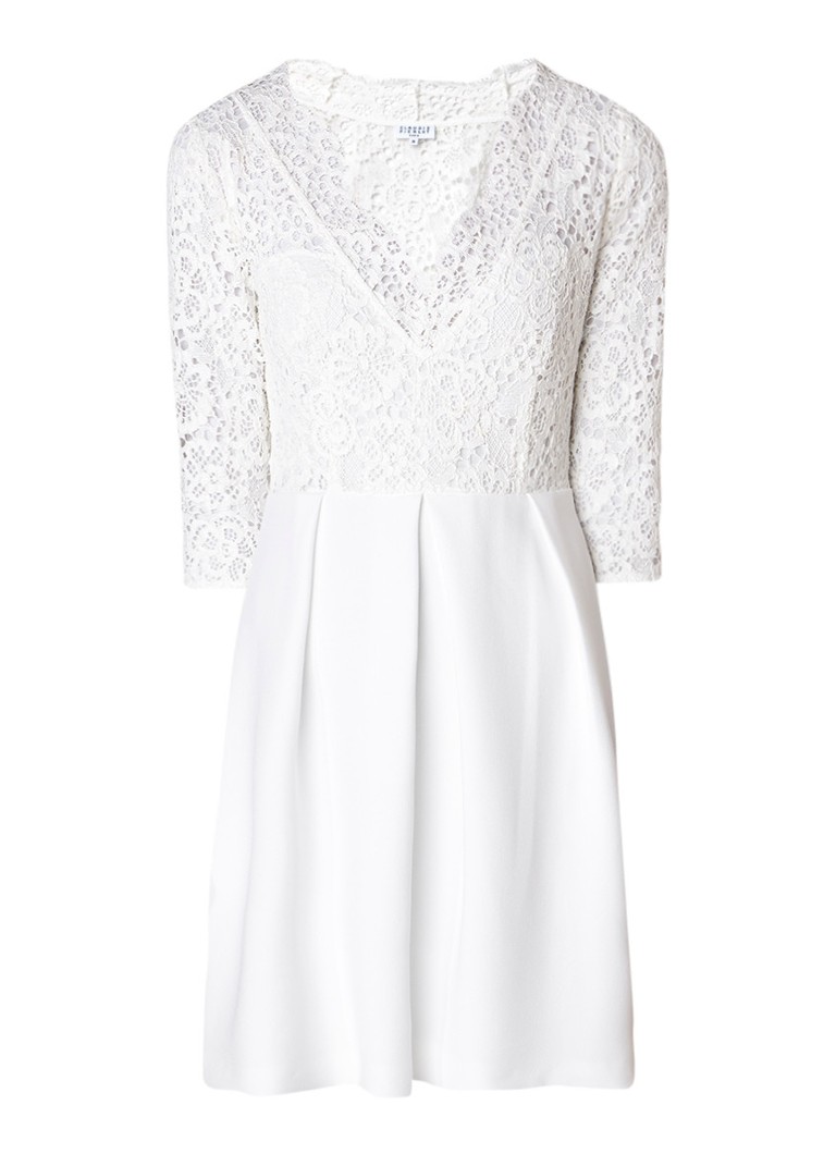 Claudie Pierlot Rossana A-lijn jurk met top van kant gebroken wit
