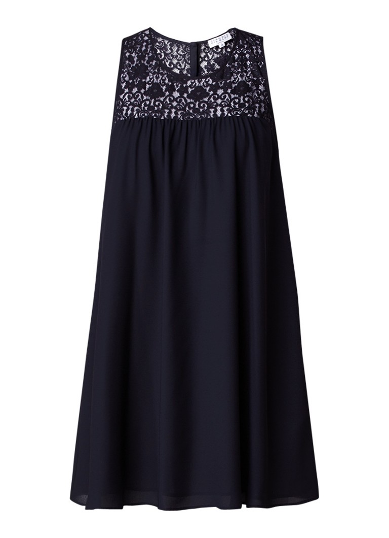 Claudie Pierlot Roseita A-lijn mini-jurk met kanten detail donkerblauw