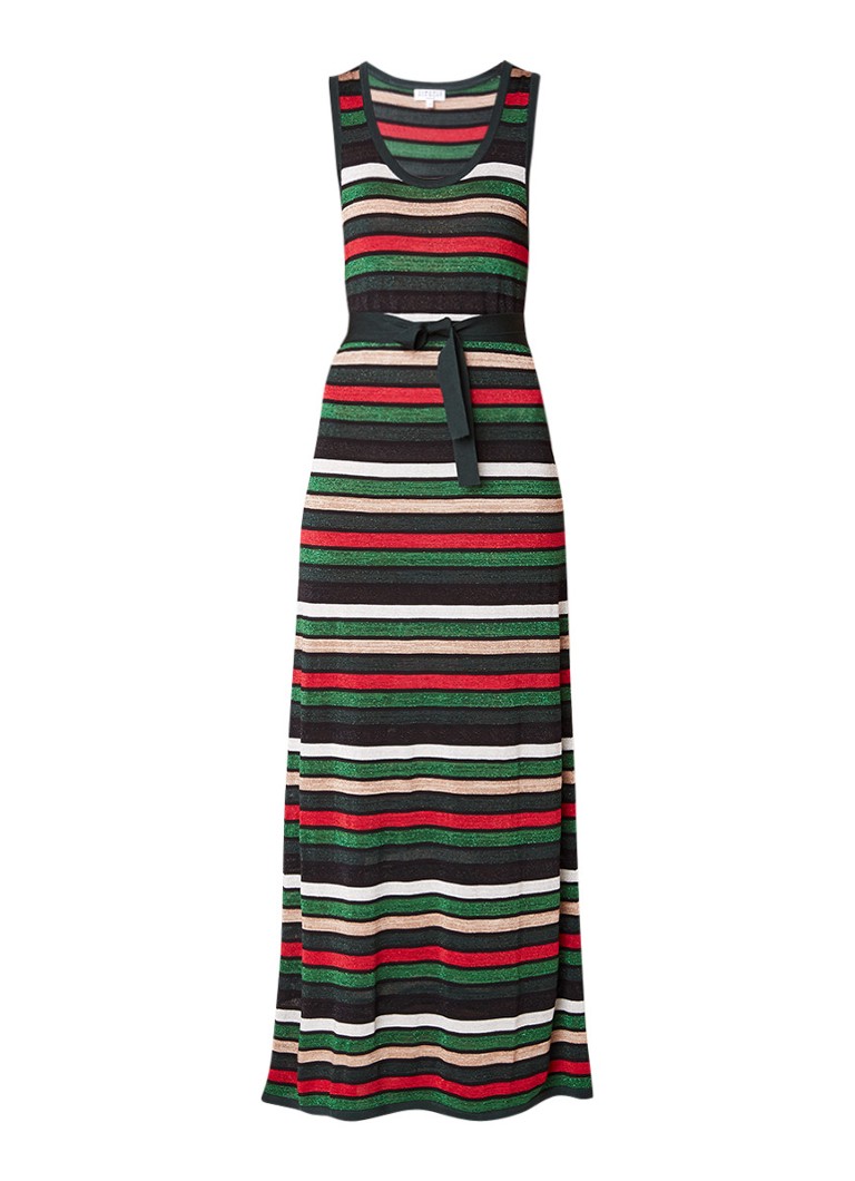 Claudie Pierlot Magique maxi-jurk met strikceintuur en lurex groen