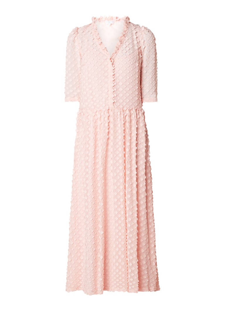 Claudie Pierlot Renand maxi-jurk van chiffon met bloemapplicaties roze