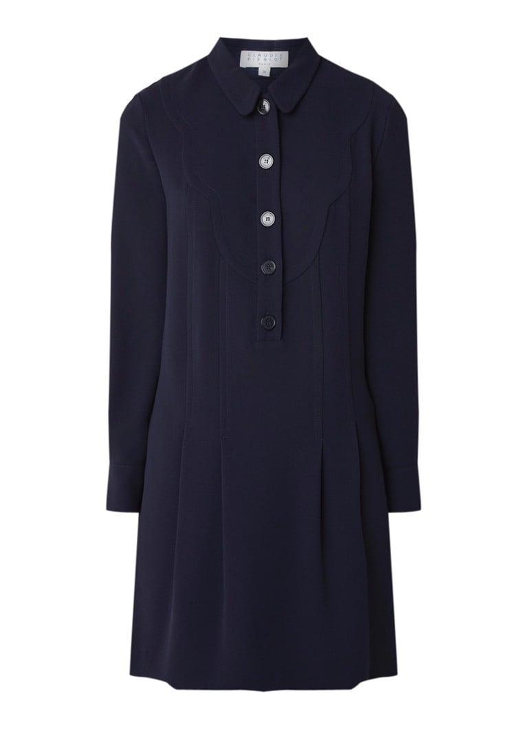 Claudie Pierlot Rayonnante blousejurk van crÃªpe donkerblauw