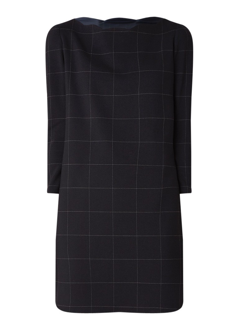 Claudie Pierlot Rover loose fit mini-jurk met ruitdessin donkerblauw