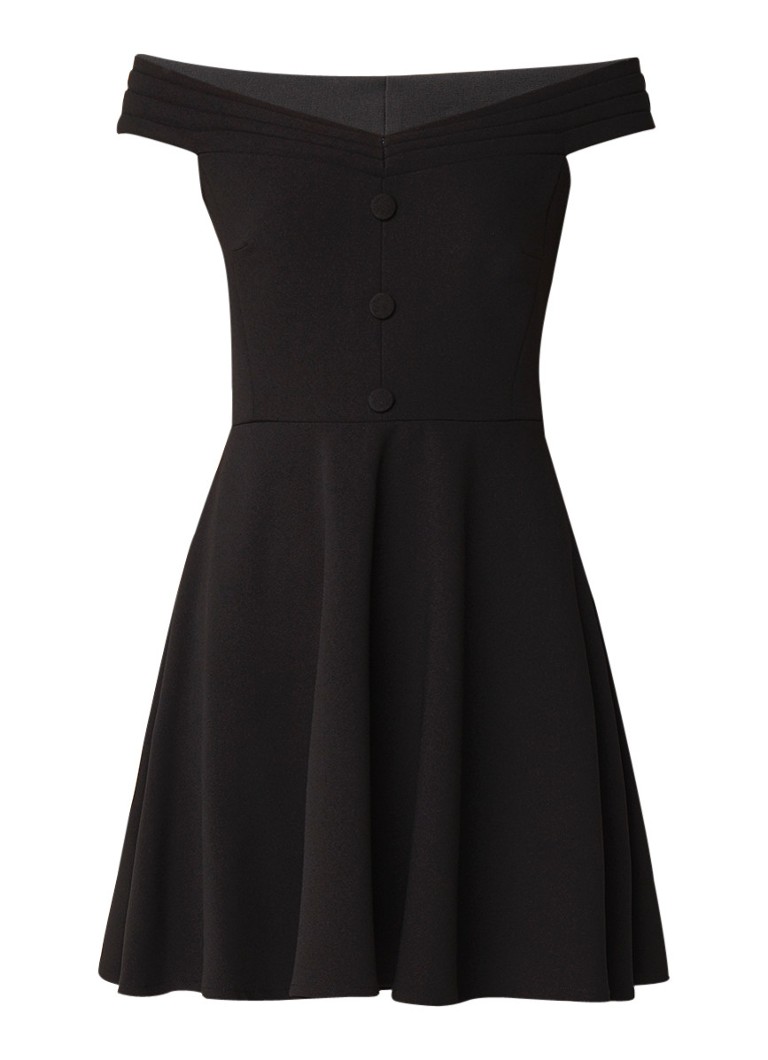 Claudie Pierlot Relove mini off-shoulder jurk van crÃªpe zwart