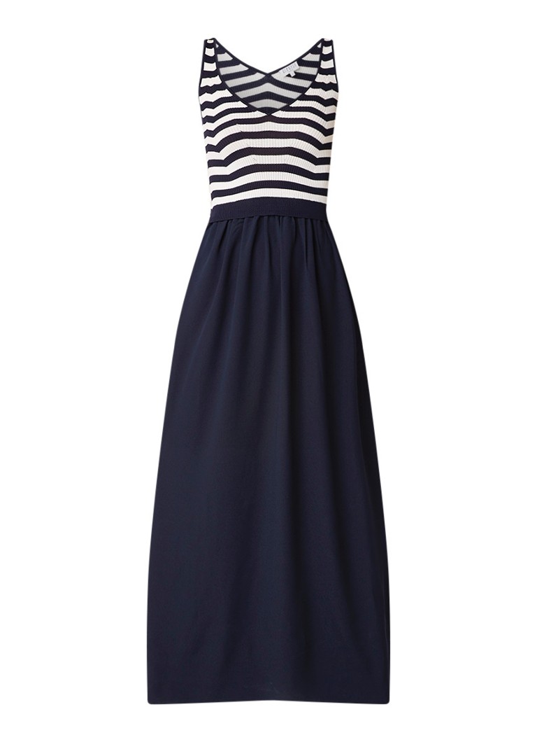 Claudie Pierlot Minto mouwloze maxi-jurk met streepdessin donkerblauw