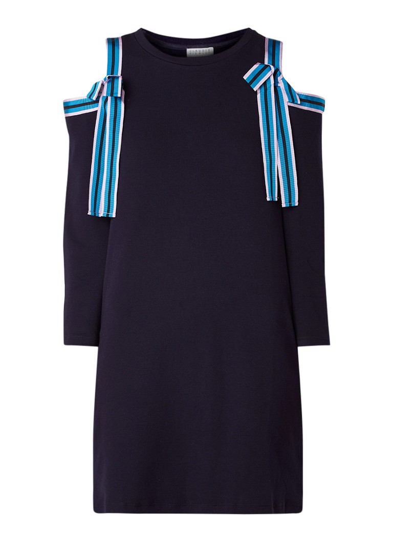 Claudie Pierlot Troop mini-jurk van katoen met strikdetail donkerblauw