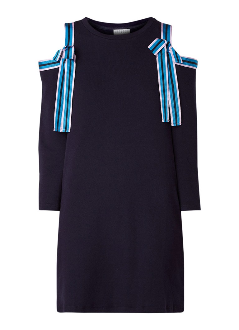 Claudie Pierlot Troop mini-jurk van katoen met strikdetail donkerblauw