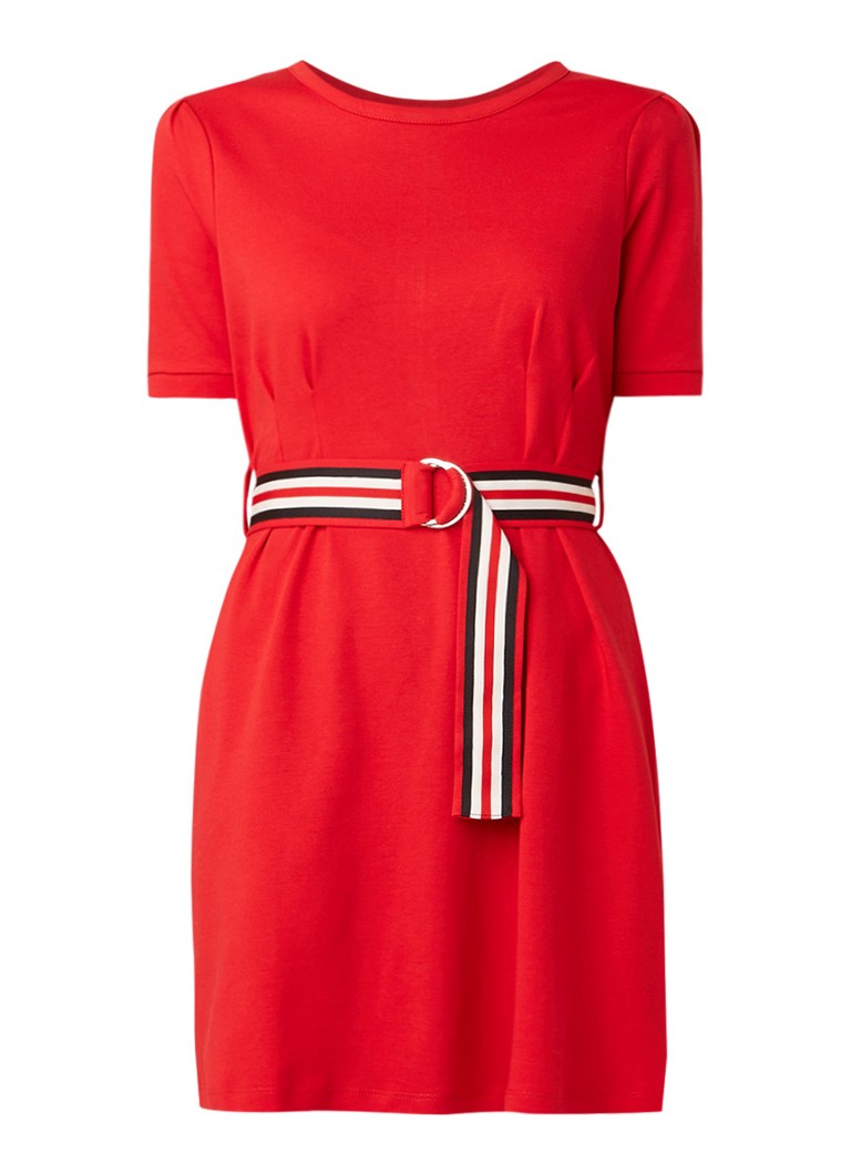 Claudie Pierlot Timini T-shirt jurk met ceintuur rood