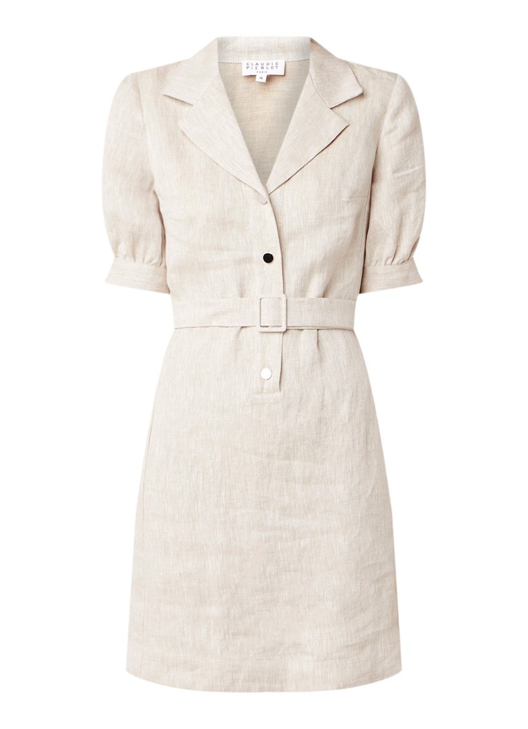 Claudie Pierlot Rosea blousejurk van linnen beige