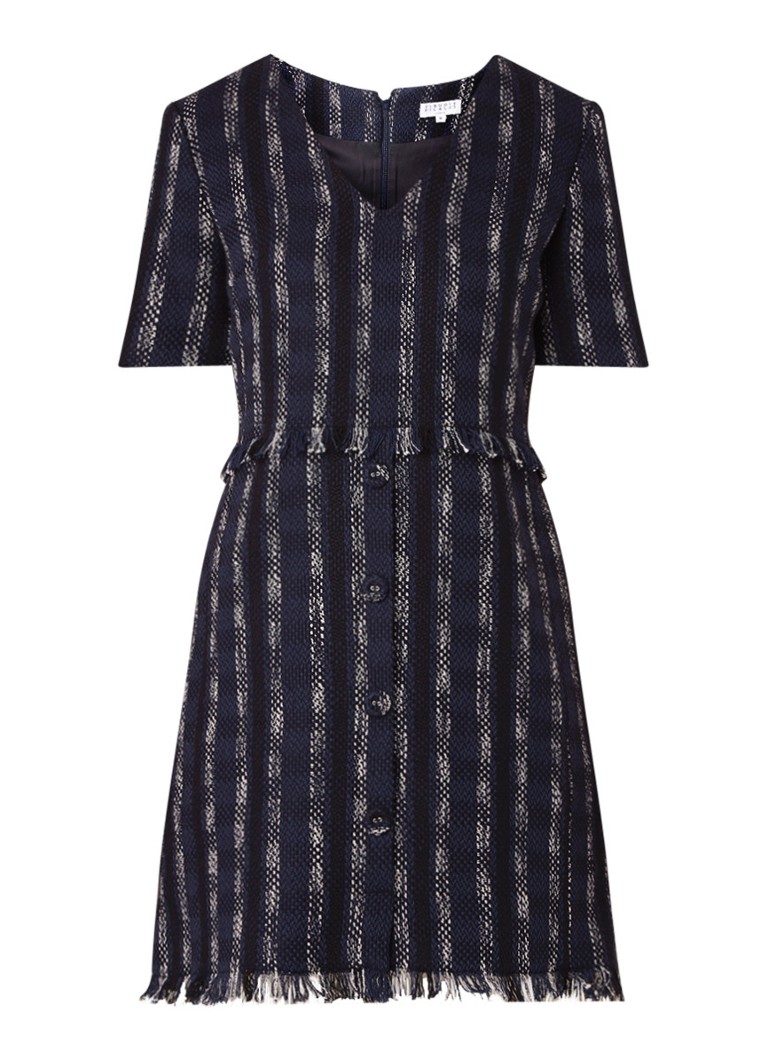 Claudie Pierlot Reflexe tuniekjurk van tweed met knoopdetails donkerblauw