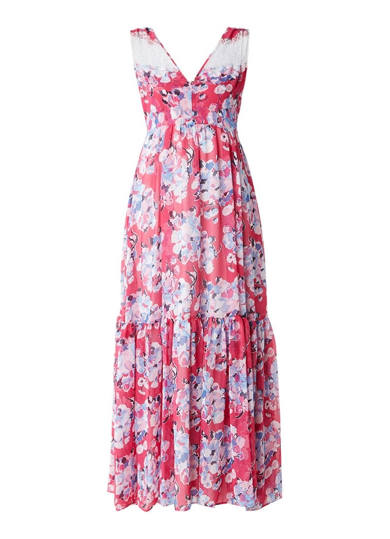 Claudie Pierlot Rosace maxi-jurk met bloemendessin donkerroze