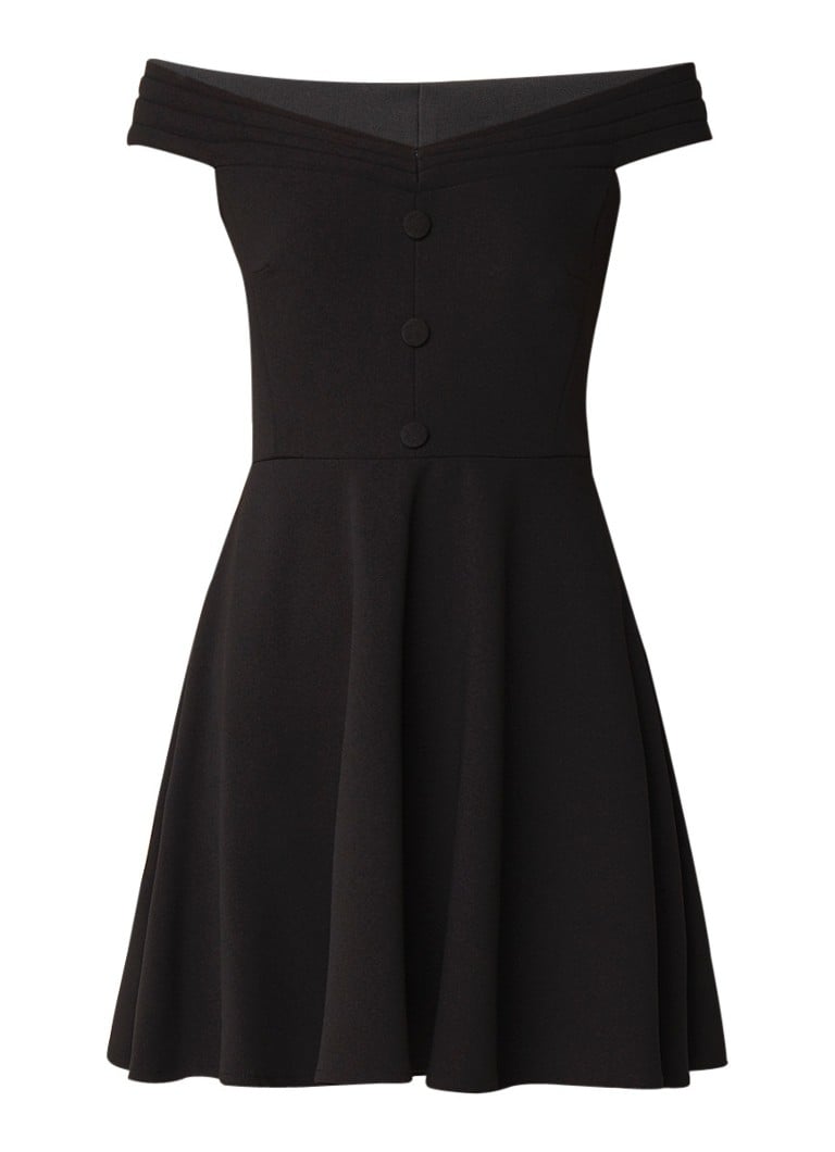 Claudie Pierlot Relove mini off-shoulder jurk van crêpe zwart