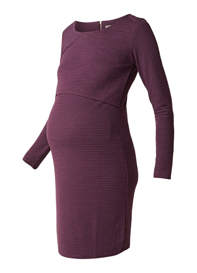 Noppies Mena voedingsjurk van jersey met overlay aubergine