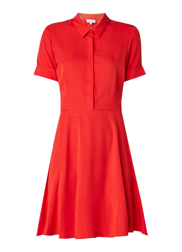 Fabienne Chapot Monica A-lijn jurk met halve knoopsluiting rood