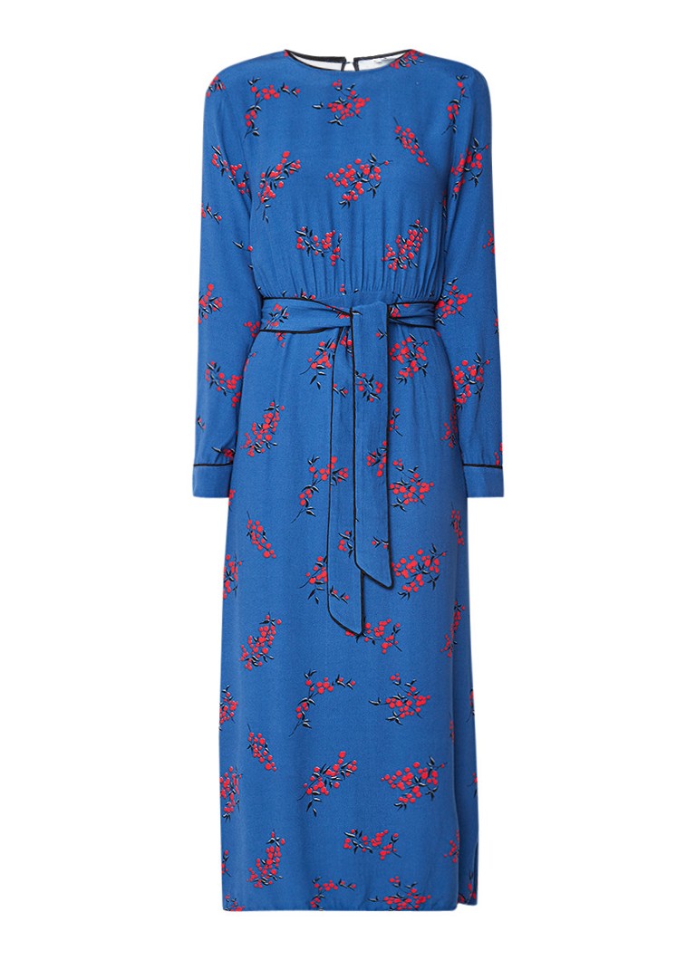 Fabienne Chapot Damaris A-lijn jurk met bloemendessin blauw
